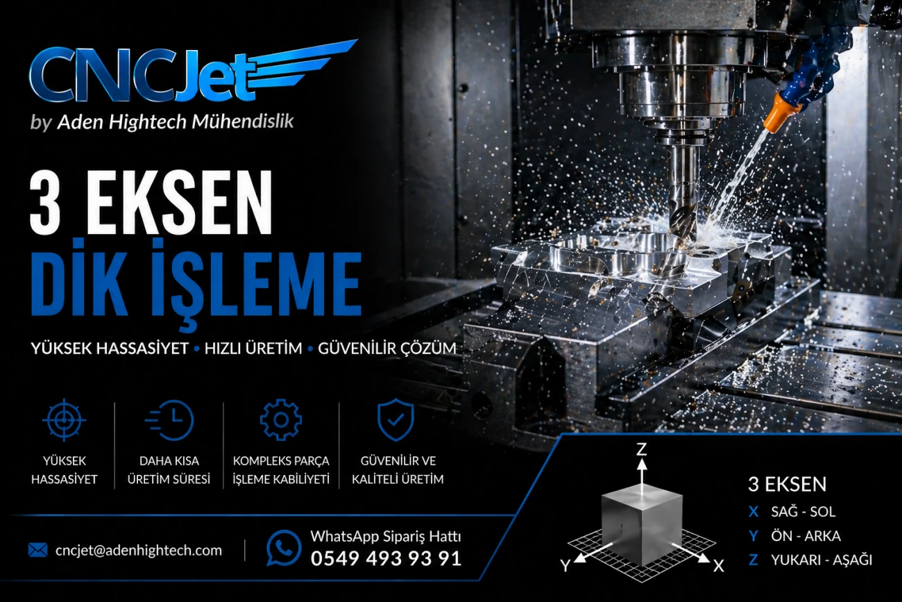 3 Eksen CNC Dik İşleme (Vertical Machining) Hizmetleri